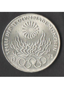 GERMANIA 10 Marchi Argento Olimpiadi Monaco fiamme e cerchi olimpici 1972